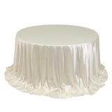 132 Shimmer Pearl White Premium Scuba Round Tablecloth, Wrinkle Free Seamless Polyester