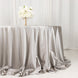 132inch Shimmer Silver Premium Scuba Round Tablecloth, Seamless Polyester Tablecloth