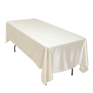 Premium Scuba Rectangular 60"x102" Tablecloth Shimmering Pearl - Wrinkle Free & Stain Resistant Table Cover