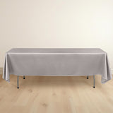 60"x102" Shimmer Silver Premium Scuba Rectangle Tablecloth, Wrinkle Free Polyester Tablecloth