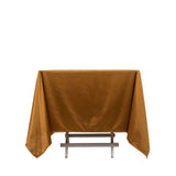 70inch Shimmer Gold Premium Scuba Square Tablecloth, Seamless Polyester Tablecloth