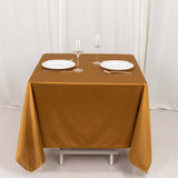 70inch Shimmer Gold Premium Scuba Square Tablecloth, Seamless Polyester Tablecloth