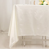 70" Shimmer Pearl White Scuba Square Tablecloth, Wrinkle Free Seamless Premium Polyester