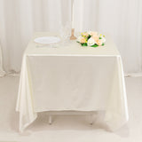 70" Shimmer Pearl White Scuba Square Tablecloth, Wrinkle Free Seamless Premium Polyester