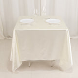 70" Shimmer Pearl White Scuba Square Tablecloth, Wrinkle Free Seamless Premium Polyester