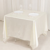 70" Shimmer Pearl White Scuba Square Tablecloth, Wrinkle Free Seamless Premium Polyester