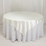 70x70inch Shimmer Pearl White Scuba Square Table Overlay