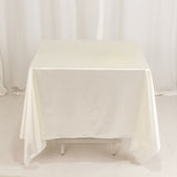 70" Shimmer Pearl White Scuba Square Tablecloth, Wrinkle Free Seamless Premium Polyester