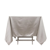 70inch Shimmer Silver Premium Scuba Square Tablecloth, Seamless Polyester Tablecloth