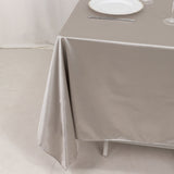 70inch Shimmer Silver Premium Scuba Square Tablecloth, Seamless Polyester Tablecloth