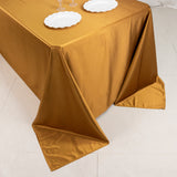 90x132inch Shimmer Gold Premium Scuba Rectangle Tablecloth, Wrinkle Free Seamless Polyester