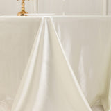 90"x132" Shimmer Pearl White Scuba Rectangle Tablecloth, Wrinkle Free Seamless Premium