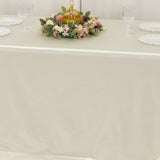 90"x132" Shimmer Pearl White Scuba Rectangle Tablecloth, Wrinkle Free Seamless Premium