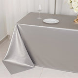 90x132inch Shimmer Silver Premium Scuba Rectangle Tablecloth, Wrinkle Free Seamless Polyester
