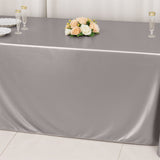 90x132inch Shimmer Silver Premium Scuba Rectangle Tablecloth, Wrinkle Free Seamless Polyester