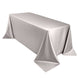 90x132inch Shimmer Silver Premium Scuba Rectangle Tablecloth, Wrinkle Free Seamless Polyester