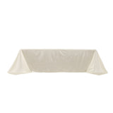 90"x156" Shimmer Pearl White Scuba Rectangle Tablecloth, Wrinkle Free Seamless Premium