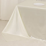 90"x156" Shimmer Pearl White Scuba Rectangle Tablecloth, Wrinkle Free Seamless Premium