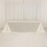 90"x156" Shimmer Pearl White Scuba Rectangle Tablecloth, Wrinkle Free Seamless Premium