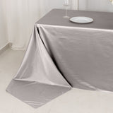 90x156inch Shimmer Silver Premium Scuba Rectangle Tablecloth, Wrinkle Free Seamless Polyester