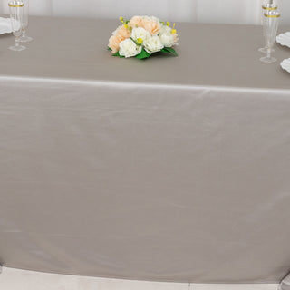 Premium Wrinkle-Free Shimmer Silver Rectangle Scuba Tablecloth