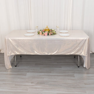 Beige Shimmer Sequin Dots Polyester Tablecloth