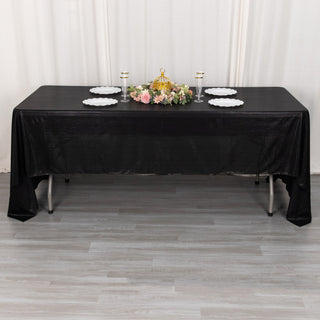 Mesmerizing Black Shimmer Sequin Dots Polyester Tablecloth