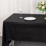 60x126inch Black Shimmer Sequin Dots Polyester Tablecloth, Wrinkle Free Sparkle Glitter