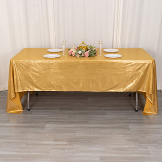 Add Glamour to Your Event with the Gold Shimmer Sequin Tablecloth