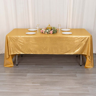 Add Glamour to Your Event with the Gold Shimmer Sequin Tablecloth