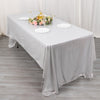 60x126inch Silver Shimmer Sequin Dots Polyester Tablecloth, Wrinkle Free Sparkle Glitter
