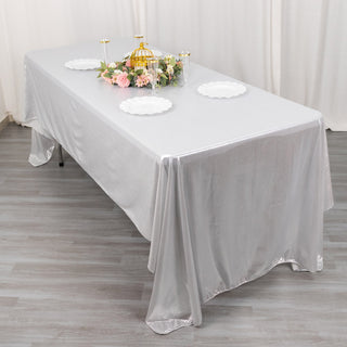 Create an Unforgettable Event with the Silver Shimmer Sequin Dots Tablecloth