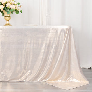 Create Unforgettable Events with the Beige Shimmer Sequin Tablecloth