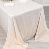 90x132inch Shiny Beige Polyester Rectangular Tablecloth With Shimmer Sequin Dots