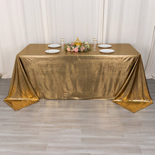 Add a Touch of Opulence with Antique Gold Shimmer Sequin Tablecloth