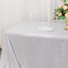 90x132inch Shiny Silver Polyester Rectangular Tablecloth With Shimmer Sequin Dots