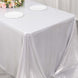 90x132inch Shiny Silver Polyester Rectangular Tablecloth With Shimmer Sequin Dots