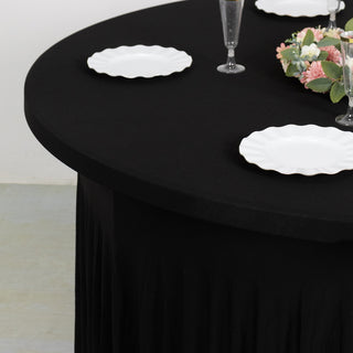 <strong>Sophisticated Black Tablecloth Skirt for Stylish Events</strong>