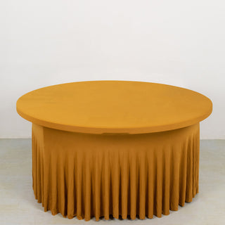 <strong>Gold Wavy Spandex Round Tablecloth Skirt</strong>