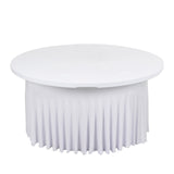 5ft White Wavy Spandex Fitted Round 1-Piece Tablecloth Table Skirt