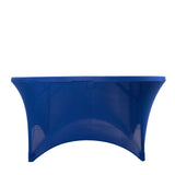 Royal Blue Stretch Spandex Fitted Round Tablecloth 60 in for 5 Foot Tables