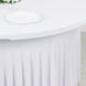 6ft White Wavy Spandex Fitted Round 1-Piece Tablecloth Table Skirt, Stretchy Table Cover Ruffles