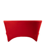 6ft Red Round Stretch Spandex Tablecloth Fitted Table Cover for 72 inch Tables