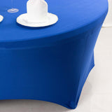 6ft Royal Blue Round Stretch Spandex Tablecloth Fitted Table Cover for 72 inch Tables