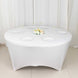 6ft White Spandex Stretch Fitted Round Tablecloth With Foot Pockets