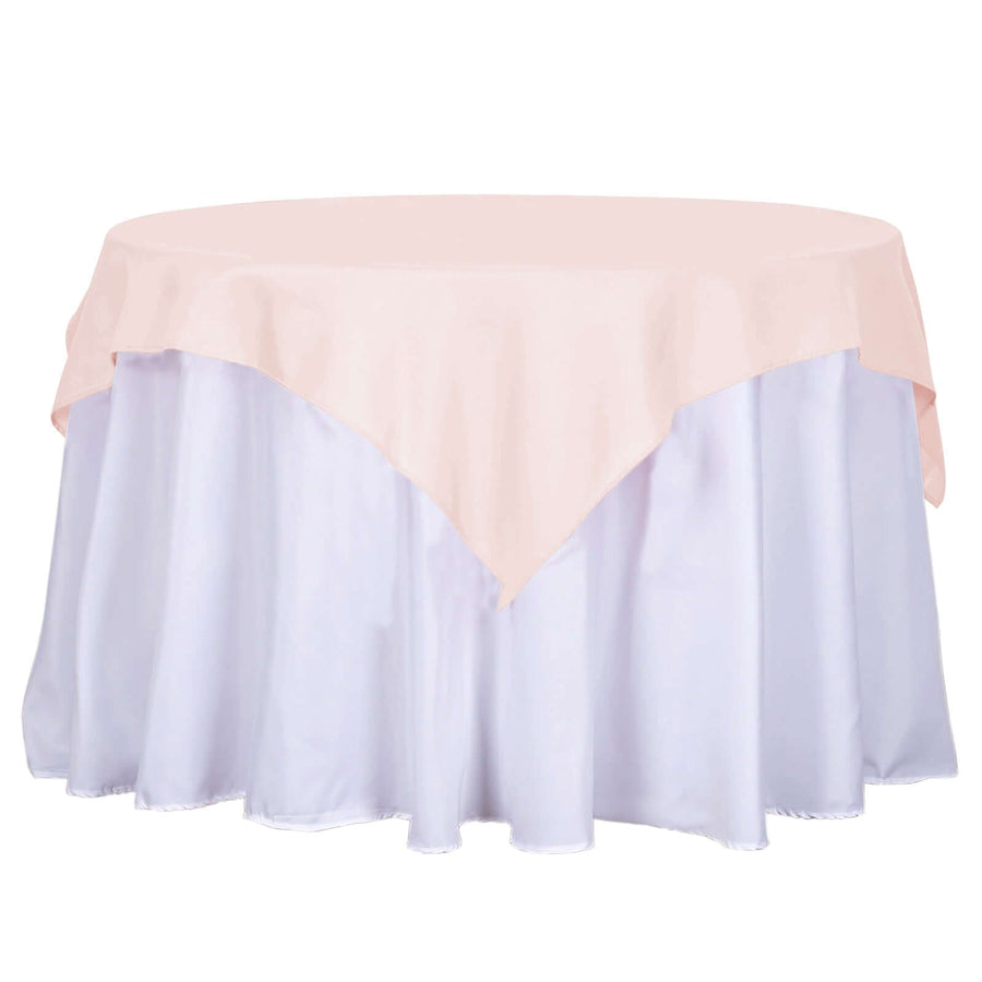 54 inches Rose Gold | Blush Square Polyester Table Overlay