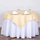 54"x54" Beige Square Polyester Table Overlay