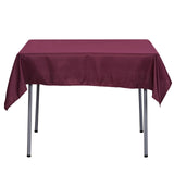 Burgundy Polyester Square Tablecloth, 54x54 Inch Table Overlay