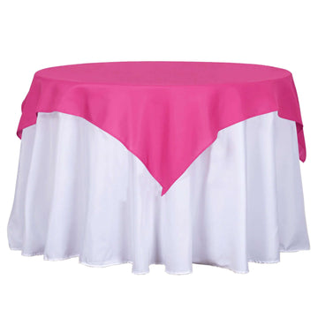 54"x54" Fuchsia Square Seamless Polyester Table Overlay