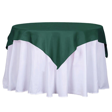 54"x54" Hunter Emerald Green Square Seamless Polyester Table Overlay